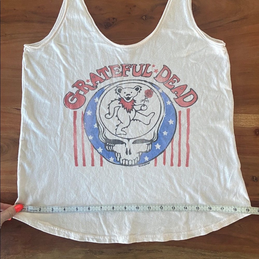 Junk Food Grateful Dead cream tank top scoop neck shirt vintage band tee small - Picture 16 of 16